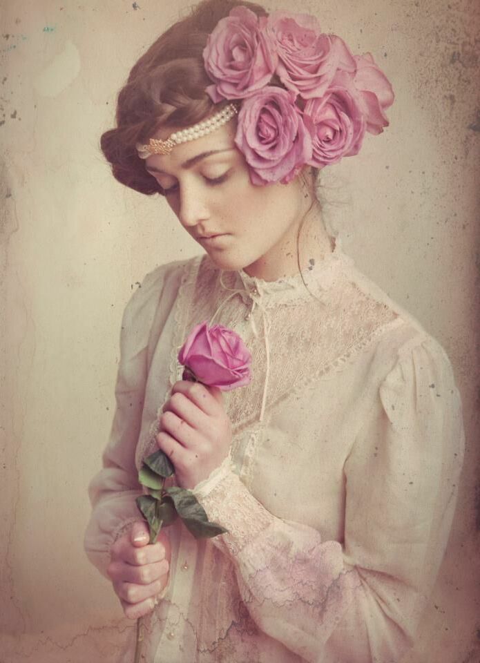 feminine, rose, fashion and retro