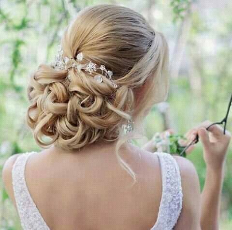 hairstyle, dress and bride