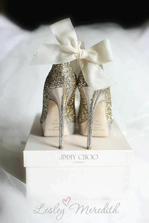 shoes, glitter, Jimmy Choo and bow