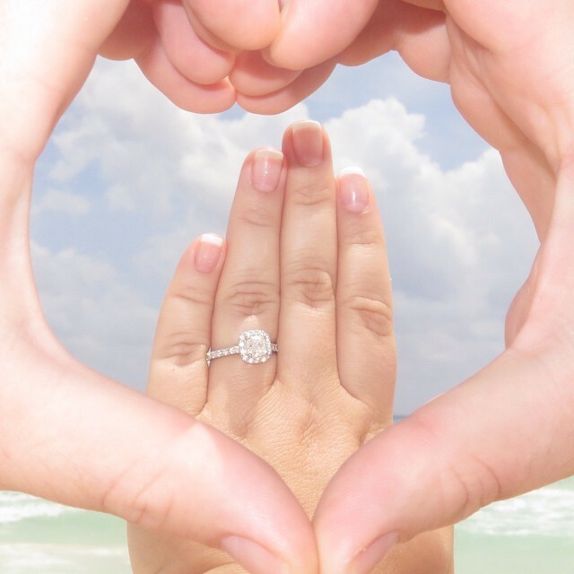 engagement ring, diamond and love
