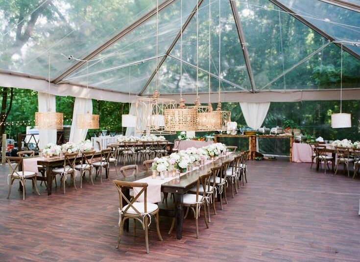 reception and tent wedding