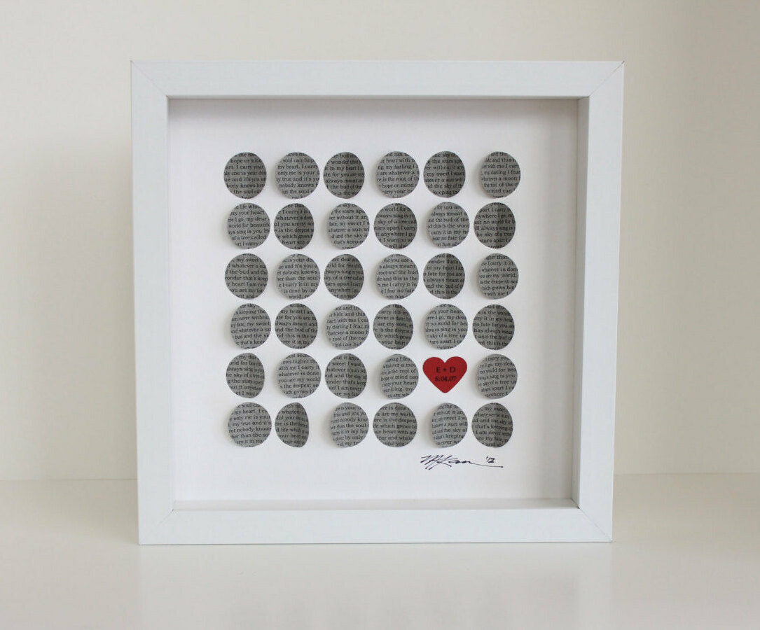 wedding vows, anniversary gift, unique wedding gift and song hearts