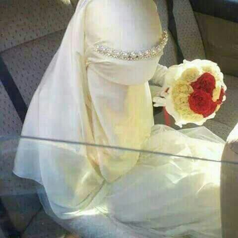 covered, white, muslemah and bride