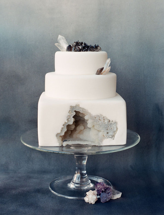 geode and wedding cake