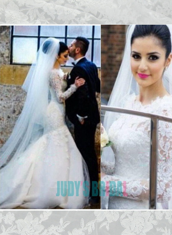 illusion lace top, wedding dress :, said mhamad and mermaid