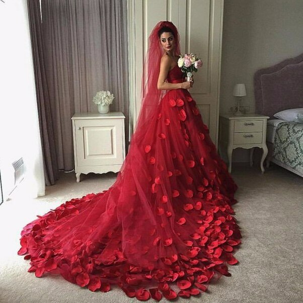 a-line wedding dresses and red wedding dresses