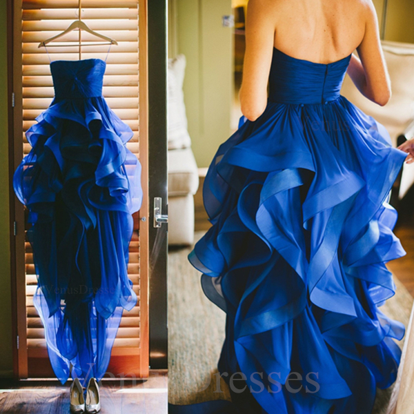 party dresses, blue wedding, prom 2016 and high-low prom dresses