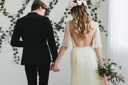beautiful, blonde and wedding dress
