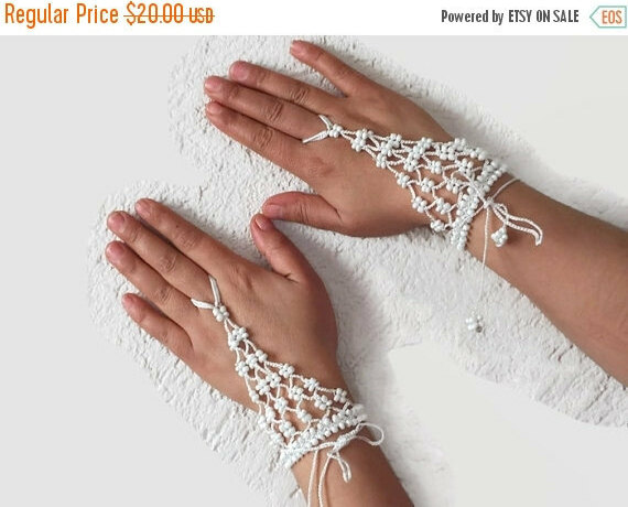 wedding bracelet, white ring bracelet, harem bracelet and bridal ring bracelet