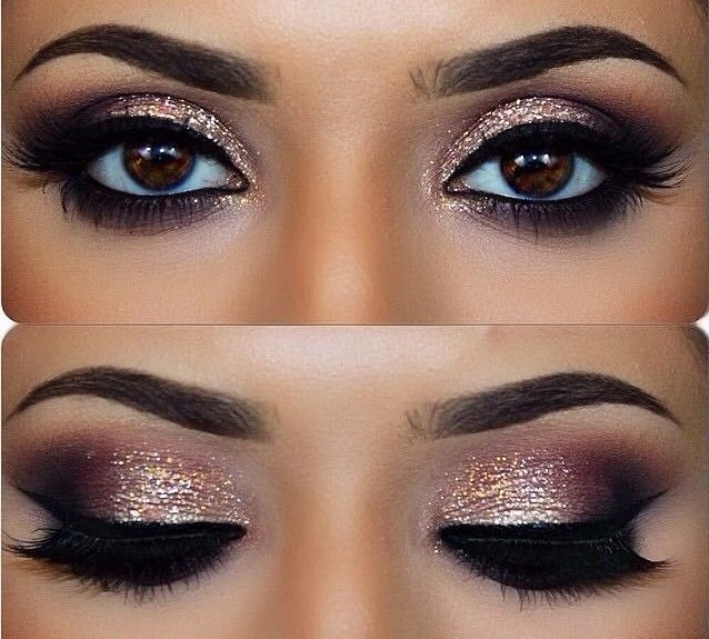falsies, prom makeup, brown eyes and makeup