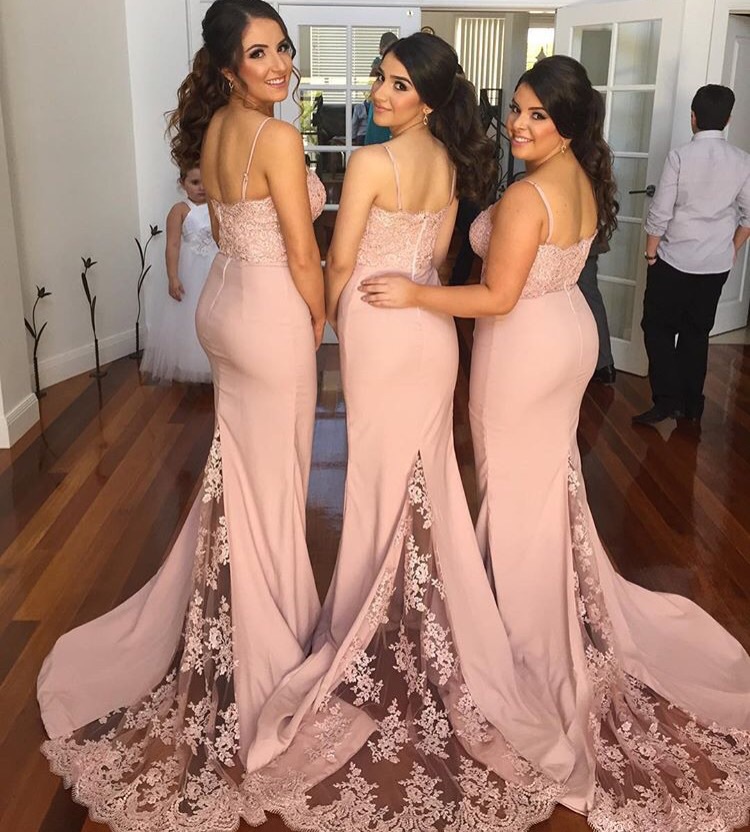 fashion, blush pink, bridesmaids and bride