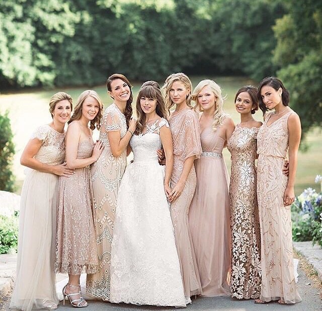 bride, bhldn, bridal and entourage