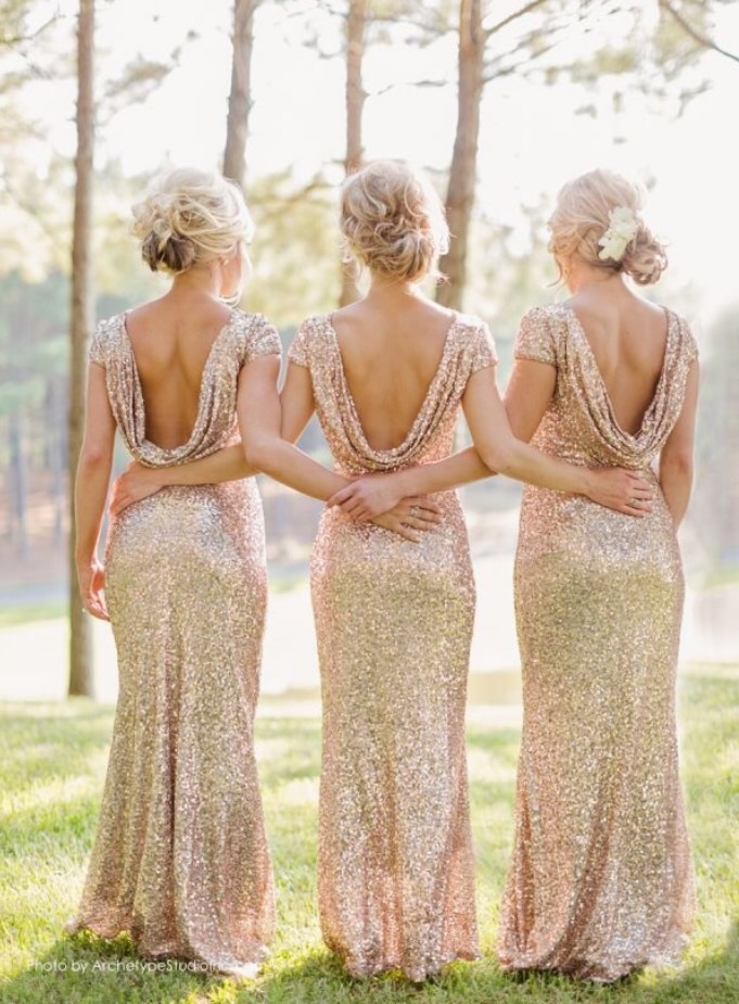 low back, gold, bridesmaids dresses and sequin dresses