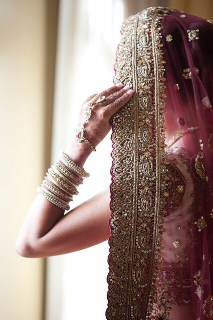 bride, red and makeup