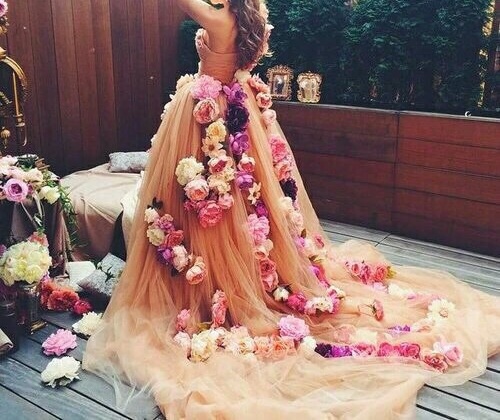 wedding dress, Prom and roses