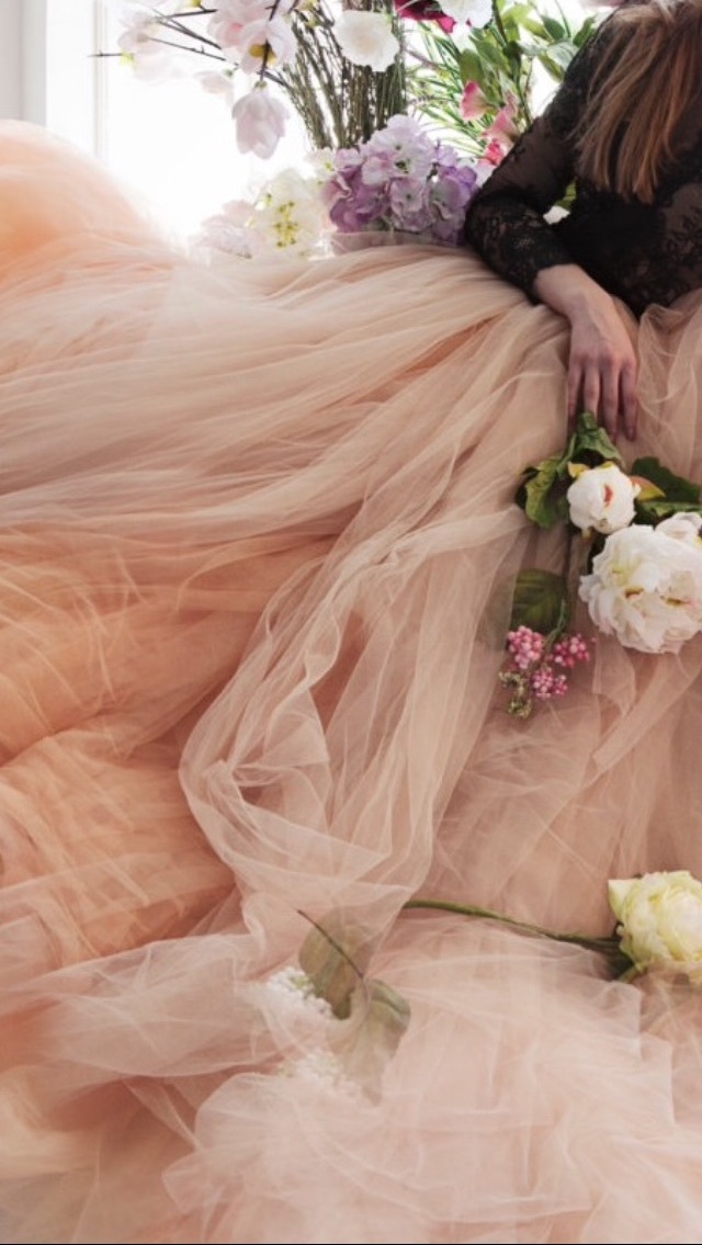 flowers, romantic, wedding dress and tulle
