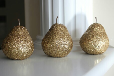 gold decor, golden pear and home decor