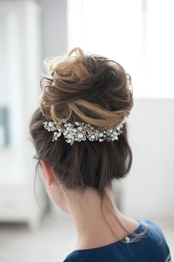 hair piece, hair bun, hair and bride