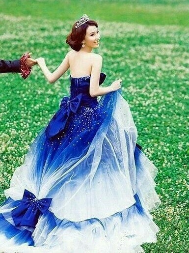 blue, long dress and princess