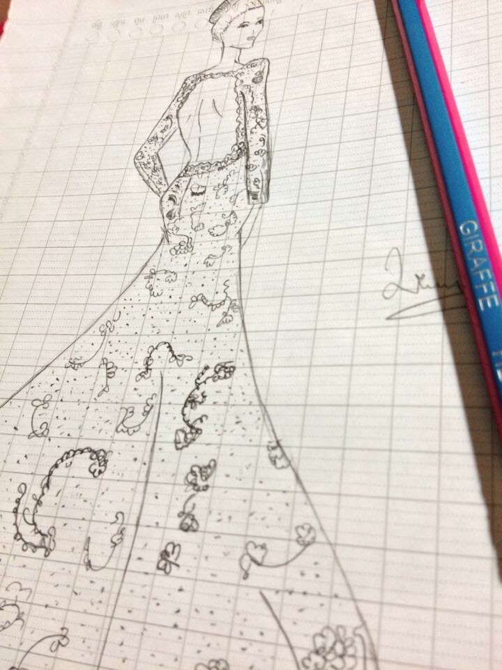 black and white, wedding dress, sketch and fashion