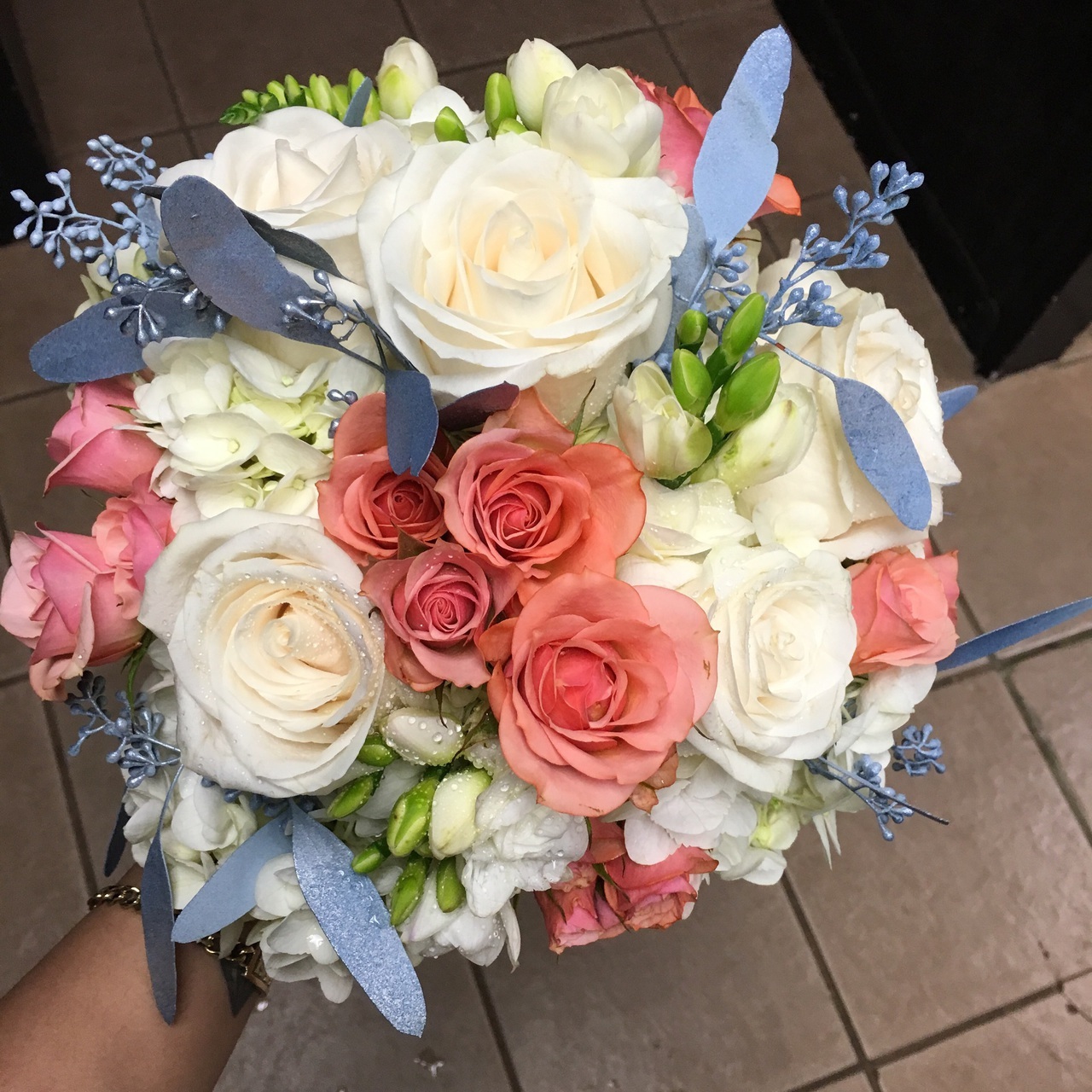flowers, roses, coral roses and white roses