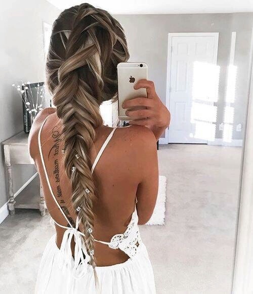 summer, tattoo, hair and wedding hair