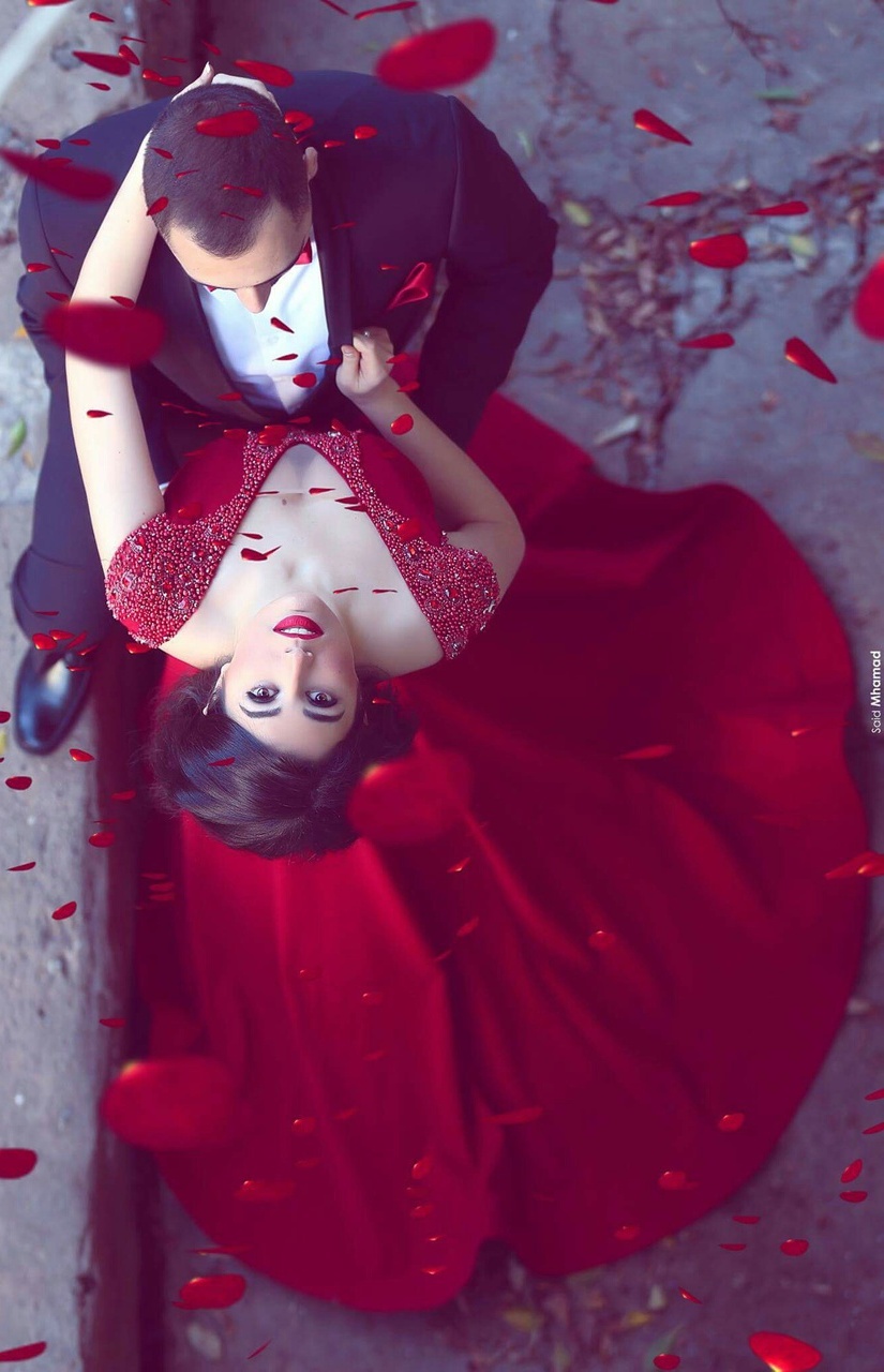 red, dress, women and love
