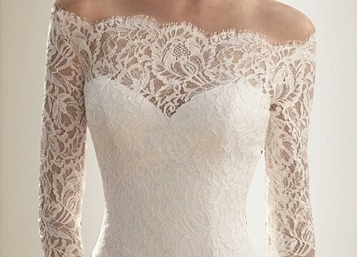 lace, white and long sleeve