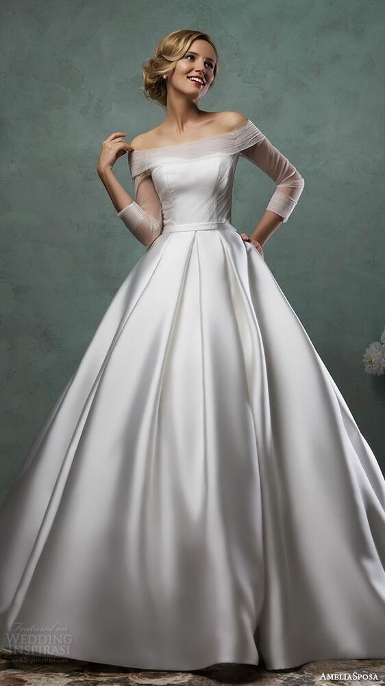 wedding dress, elegant wedding dress, simple wedding dress and elegant dress