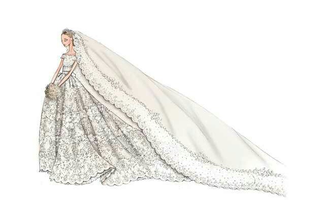 white, wedding dress and fashion illustration