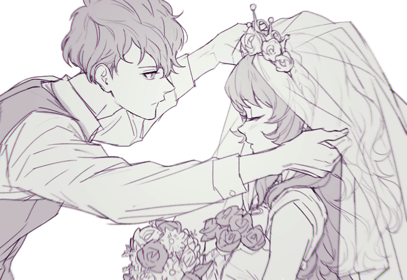 anime weeding, couples, messenger and mystic