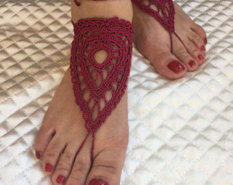 dark fuchsia, accessories and footless sandals
