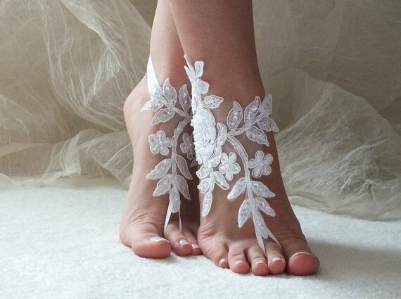 white sandals, white lace sandals and white beach shoes