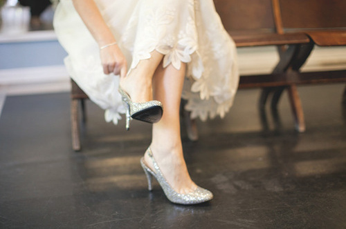high heels, bride and lace