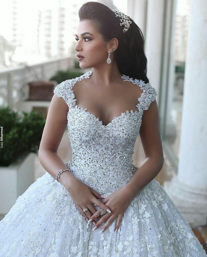 brunete, dress, wedding hair and wedding dress
