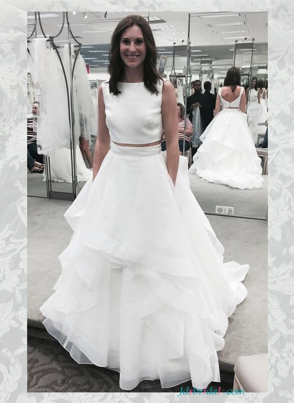 two pieces, organza, wedding dresses and morden