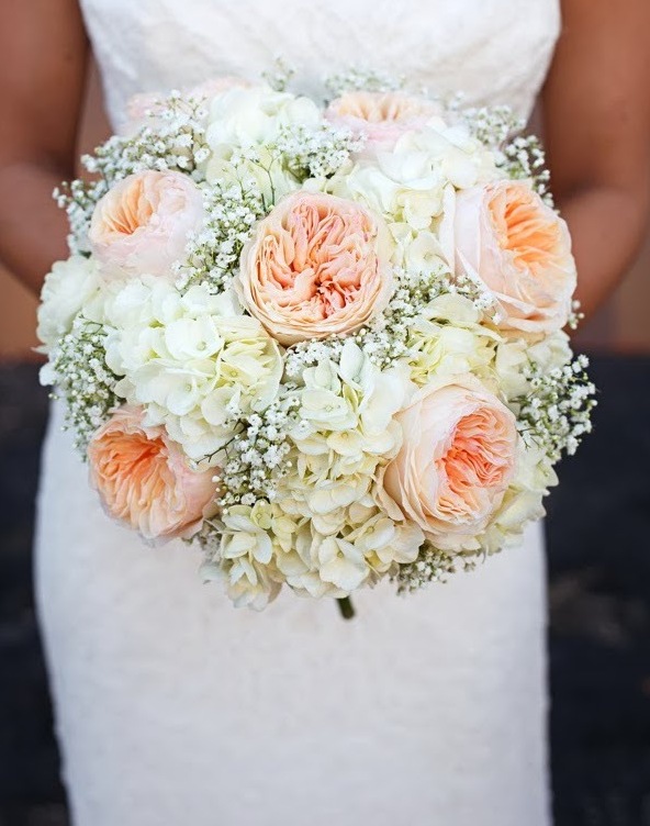 bouquet, hydrangeas, baby´s breath and flowers