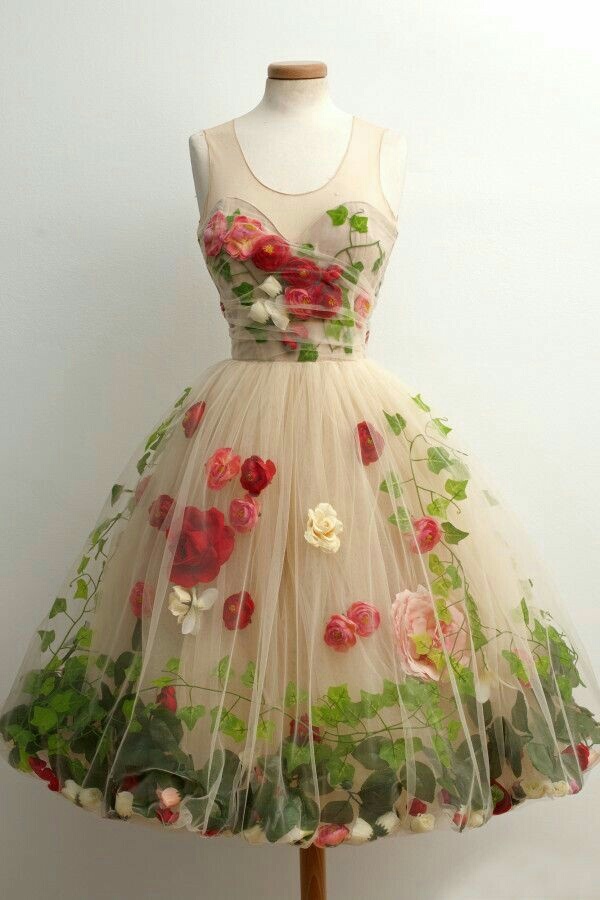 flower, secret garden, vintage and frock