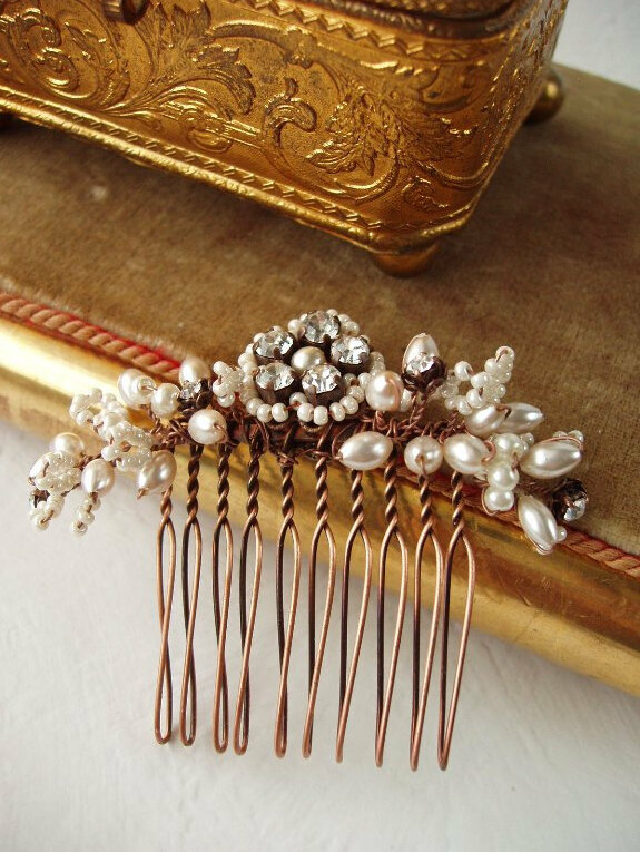 bijoux mariage, hochzeit haarbrosche, etsy and jeweled headpiece