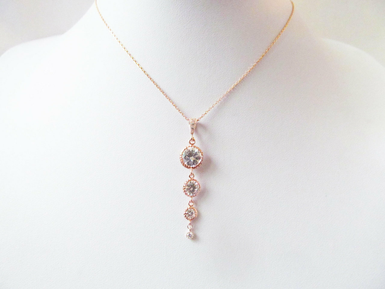 rose gold necklace, bridal necklace, mother of the bride and etsy
