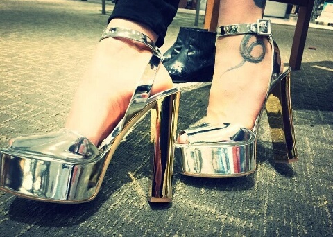 wedding shoes, tattoo and snake