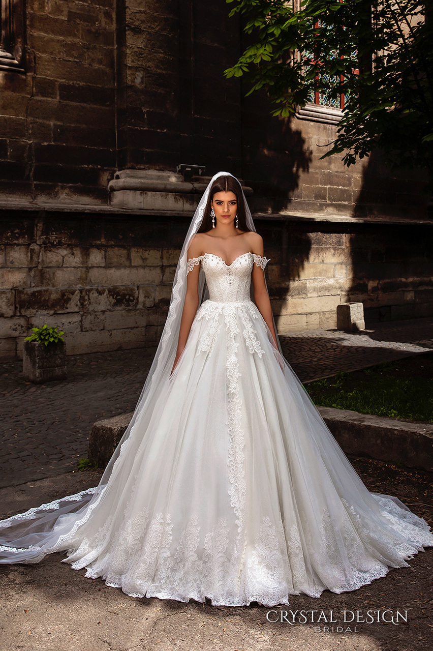 wedding dress, princess, beauty and crystal design
