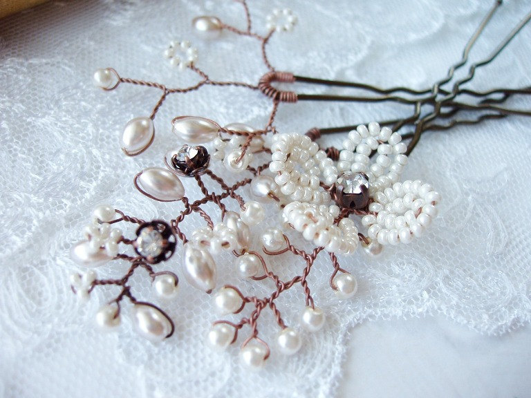 bridal accessories, bridal hair pins, etsy and wedding hair