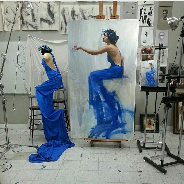 blue, fashion, wedding dress and artwork