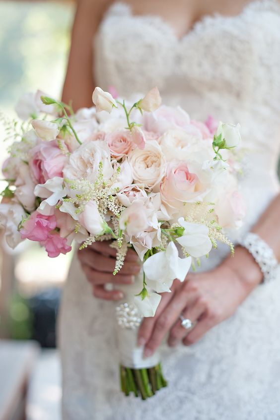 flowers, bouquet, bride and jewel
