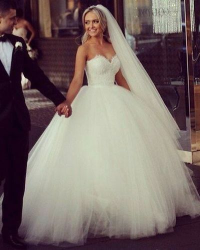 sweetheart, tulle and wedding dress
