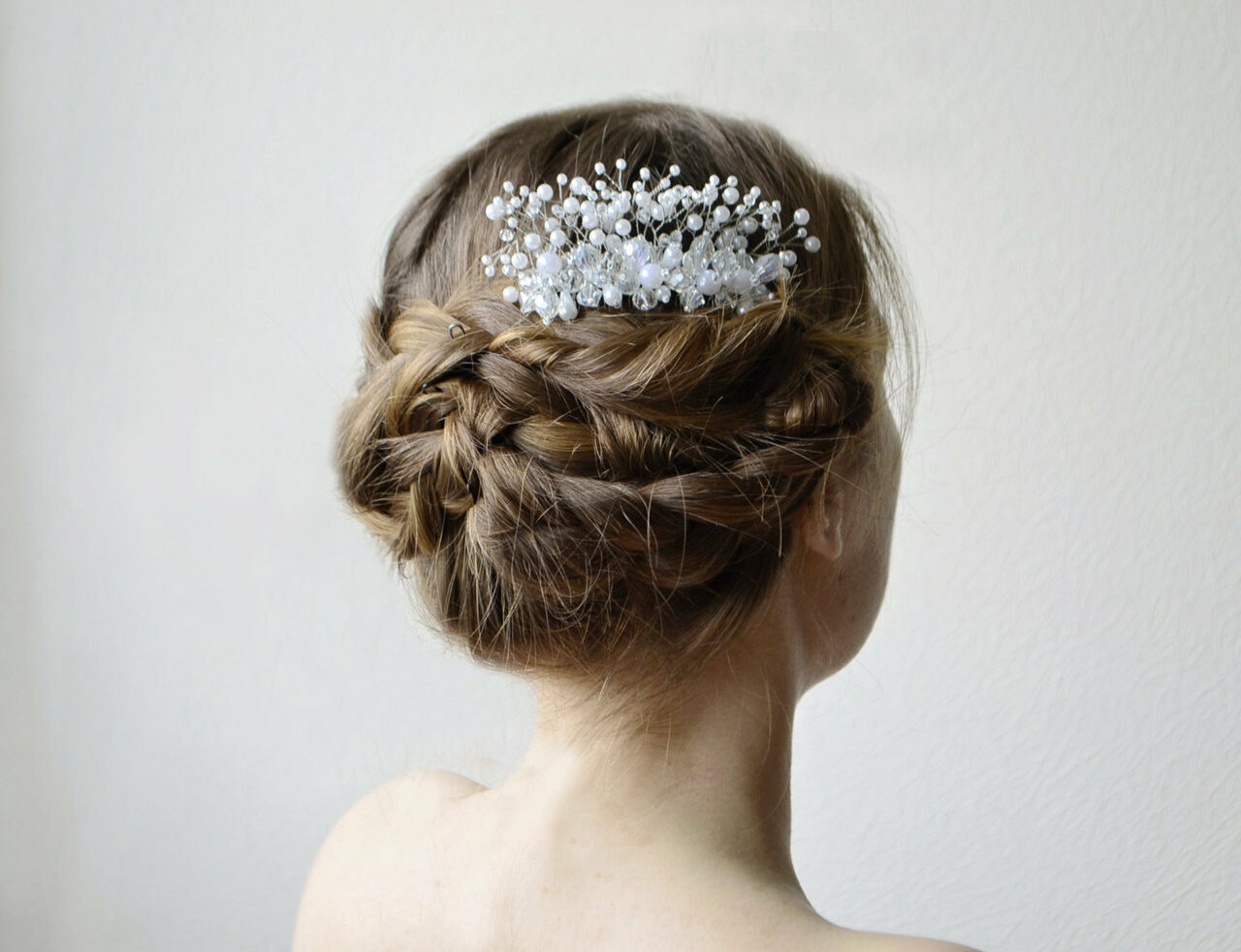 pearl hair comb, pearl comb, wedding hair comb and crystal comb