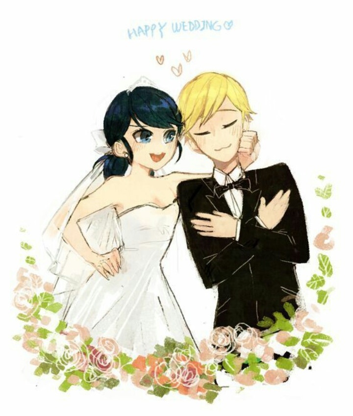 marinette, ladybug, Adrien and Chat Noir