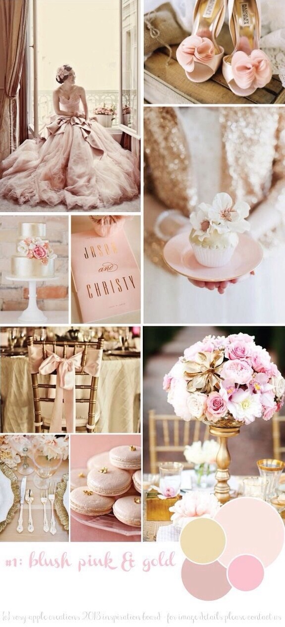 blush pink, theme and golden