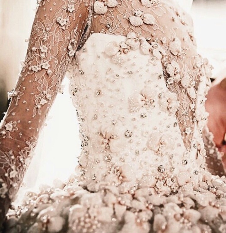 outfit, catwalk, gown and beads